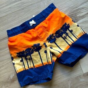 Cat & Jack Palm Tree Beach Swim Shorts Bathing Suit Toddler 4T